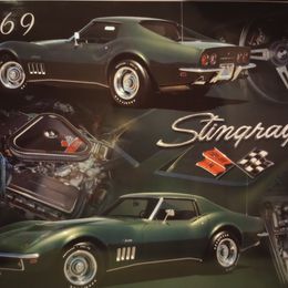 1969 Corvette Stingray Sports Car Tin Metal Signs