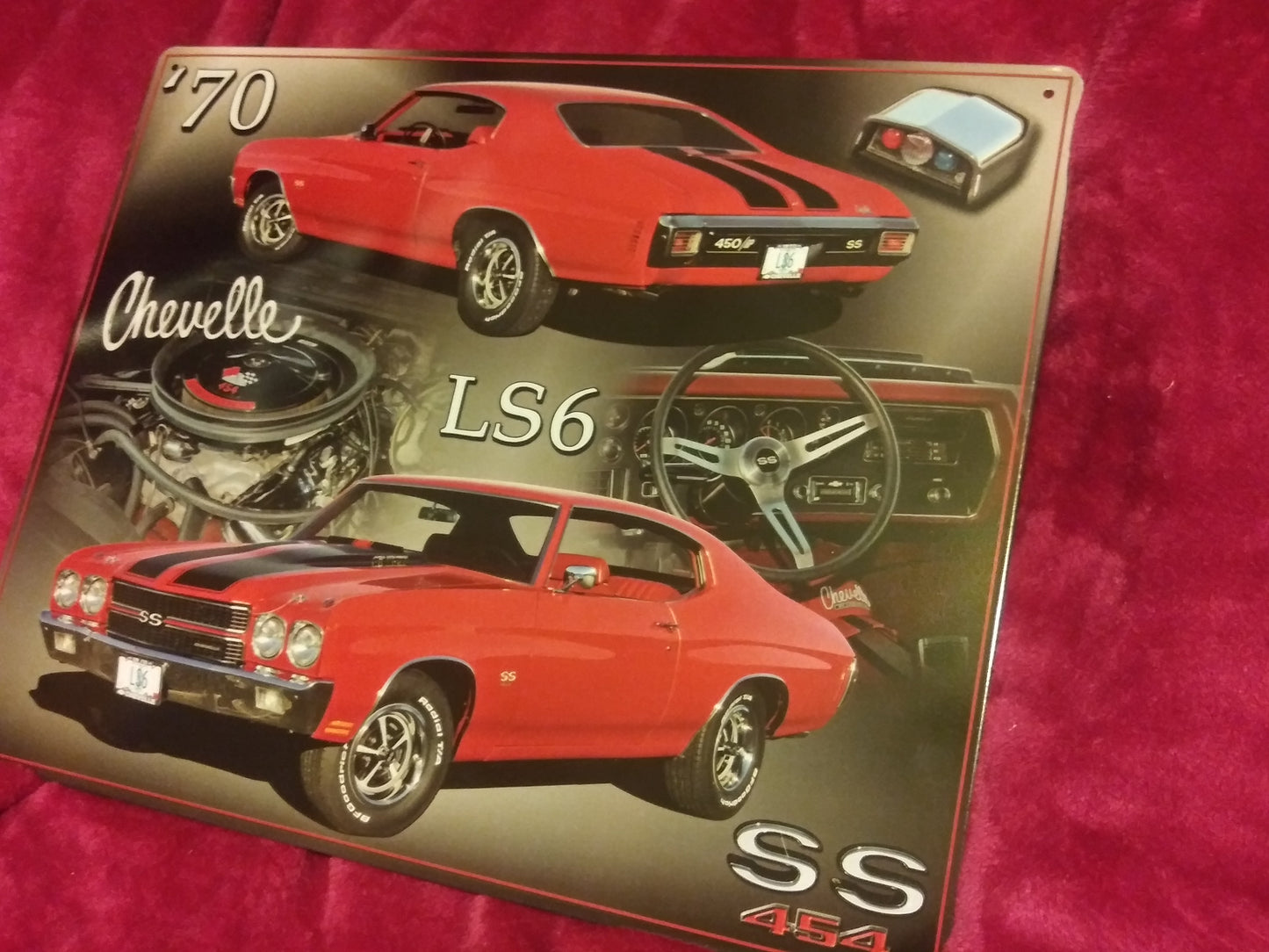 1970 Chevelle LS6 SS 454 Sports Car Tin Metal Sign