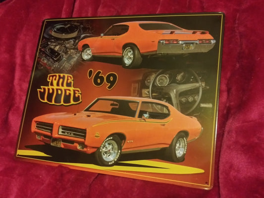 1969 Pontiac The Judge GTO Sports Car Tin Metal Sign