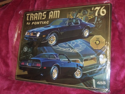 1976 Pontiac Trans Am Sports Car Tin Metal Sign 12 in ^ X 15 in