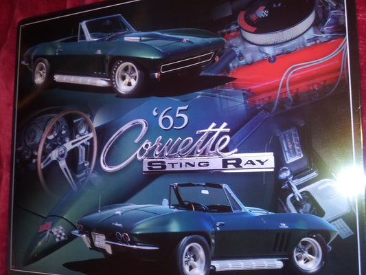 1965 Corvette Stingray Sports Car Tin Metal Signs