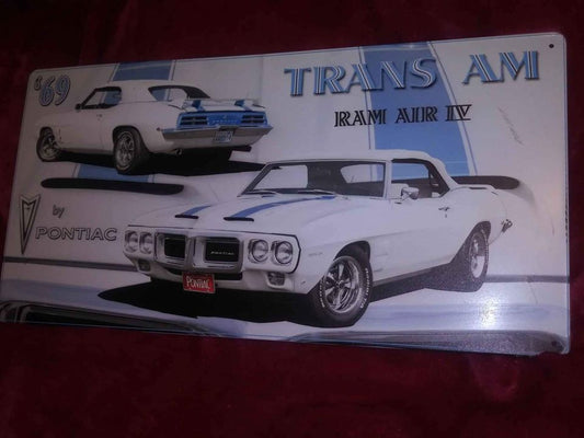 1969 Tran Aim Ram Air Sports Car Tin Metal Sign